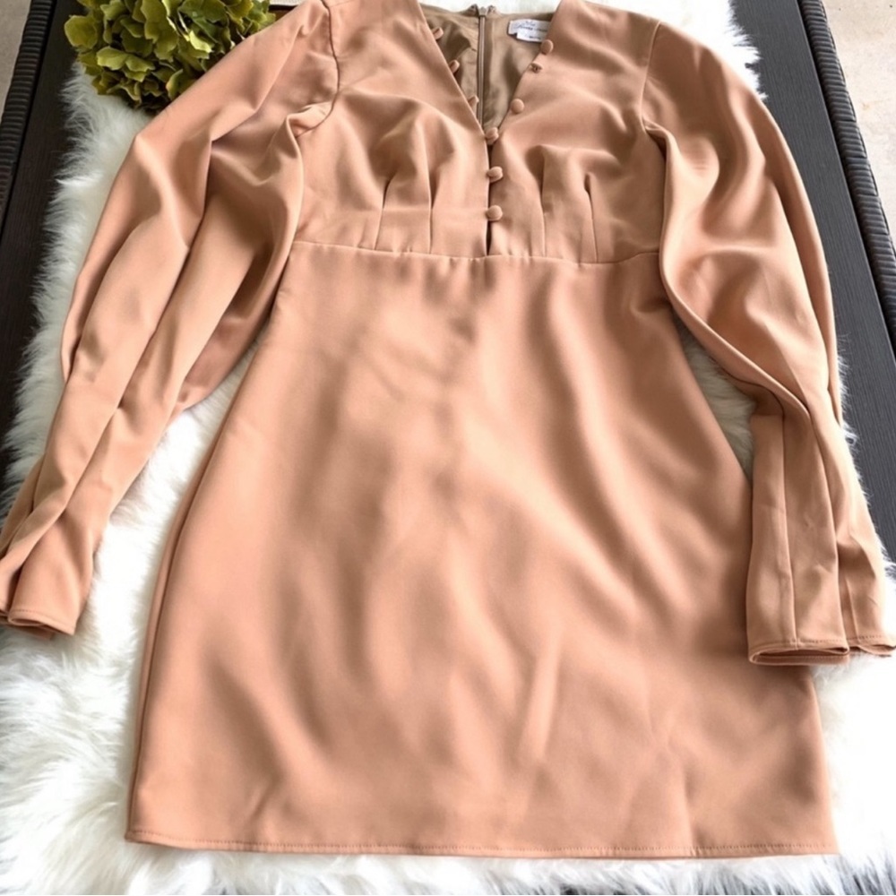 NWOT Lovers + Friends Elena Mini Dress in Neutral Peach Size Small - Picture 7 of 16